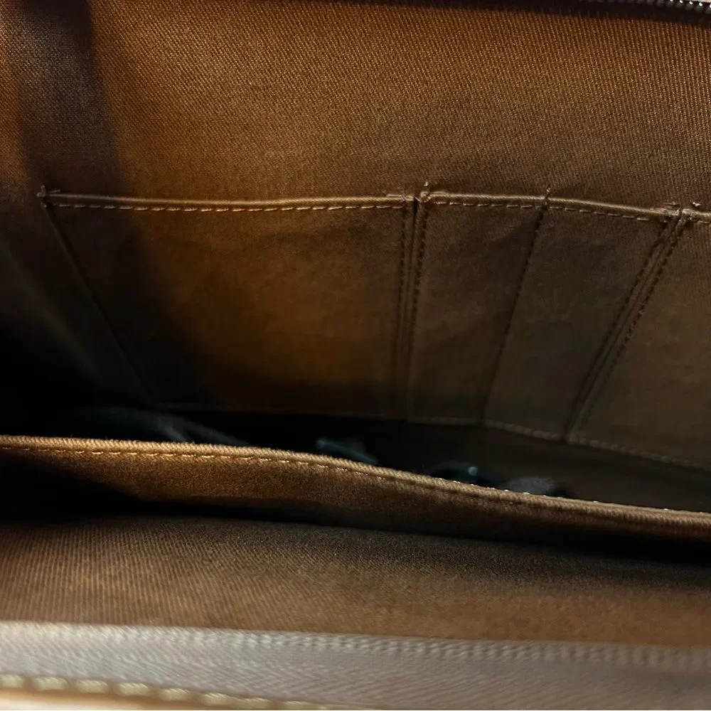 Jos. A. Banks Leather Briefcase Tan New